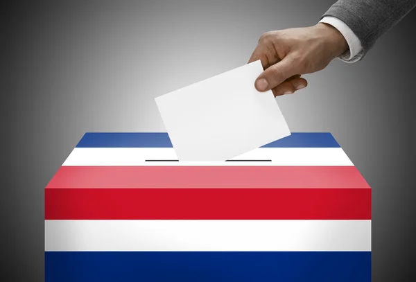 Ballot box painted into national flag colors - Costa Rica — Stock Photo, Image