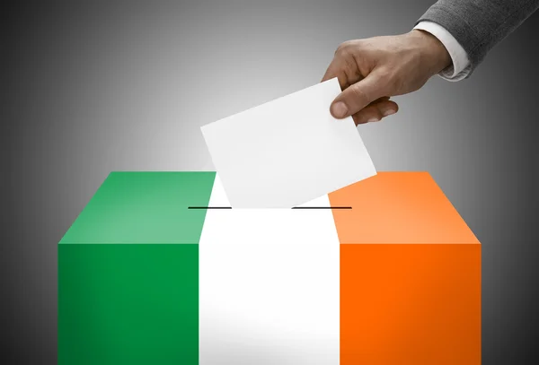 Ballot box painted into national flag colors - Ireland — Stock Photo, Image
