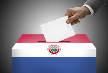 Oy sandığı ulusal bayrak renkleri - Paraguay boyalı
