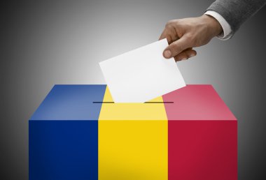 Oy sandığı ulusal bayrak renkleri - Romanya boyalı