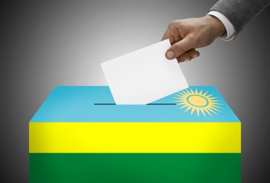 Oy sandığı ulusal bayrak renkleri - Ruanda boyalı