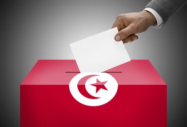Oy sandığı ulusal bayrak renkleri - Tunus boyalı