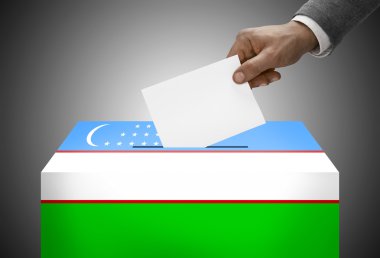 Oy sandığı ulusal bayrak renkleri - Özbekistan boyalı