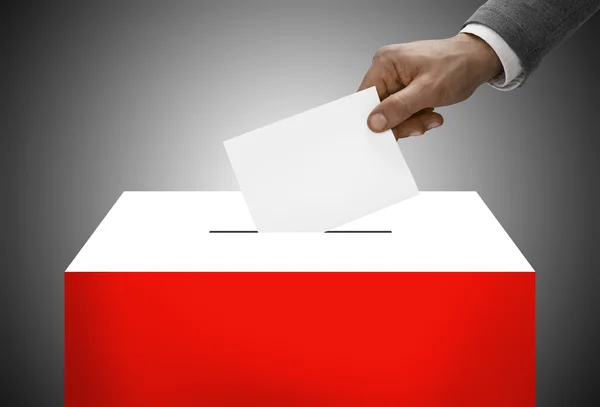 Ballot box painted into national flag colors - Poland — Stock Photo, Image