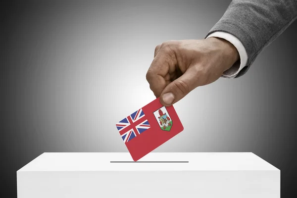 Black male holding flag. Voting concept - Bermuda — Stock Photo, Image