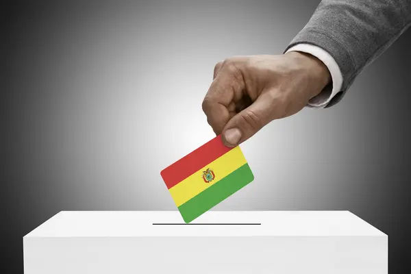 Black male holding flag. Voting concept - Bolivia — Stock Photo, Image