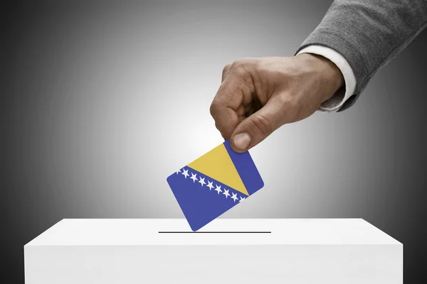 Negro hombre bandera. Voto concepto - Bosnia y Herzegovina —  Fotos de Stock