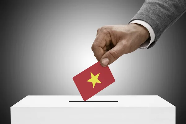 Negro hombre bandera. Voto concepto - Vietnam — Foto de Stock