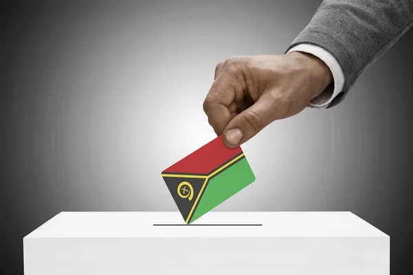 Negro hombre bandera. Voto concepto - Vanuatu —  Fotos de Stock