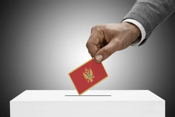 Negro hombre bandera. Voto concepto - Montenegro — Foto de Stock