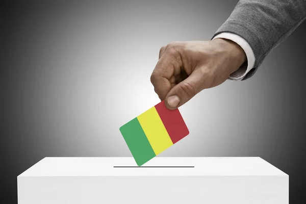 Black male holding flag. Voting concept - Mali — Stock Photo, Image