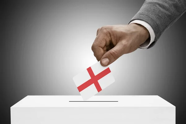 Black male holding flag. Voting concept - England — Stock Photo, Image
