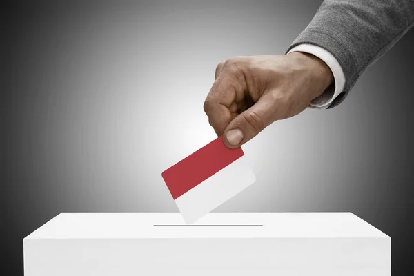 Black male holding flag. Voting concept - Indonesia — Stock Photo, Image
