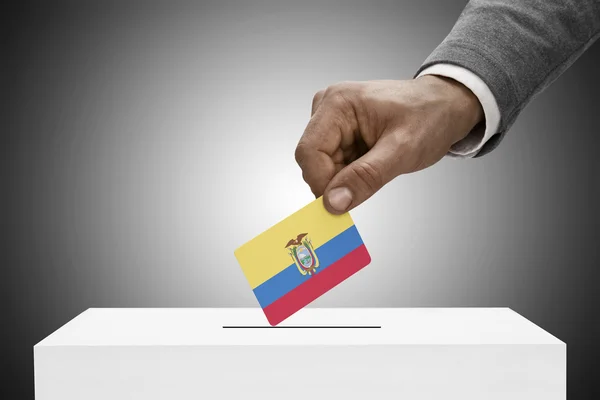 Negro hombre bandera. Voto concepto - Ecuador — Foto de Stock