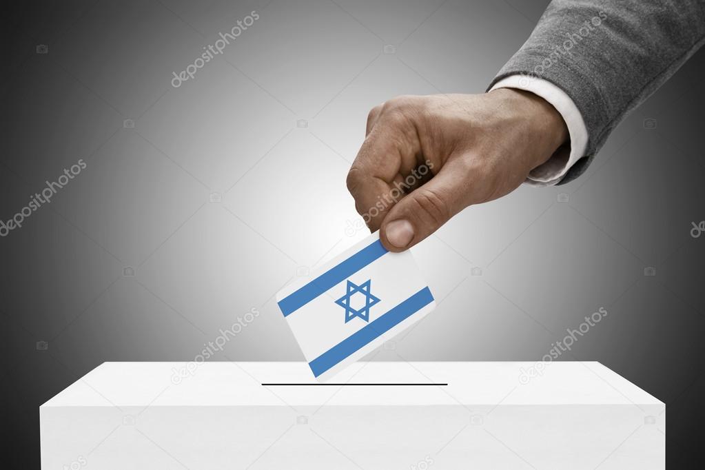 Black male holding flag. Voting concept - Israel