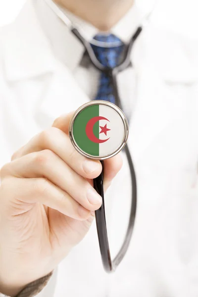 National flag on stethoscope conceptual series - Algeria — Stock Photo, Image