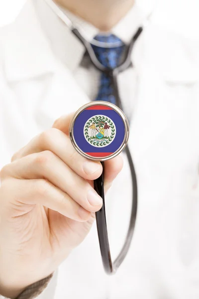 National flag on stethoscope conceptual series - Belize — Stock Photo, Image