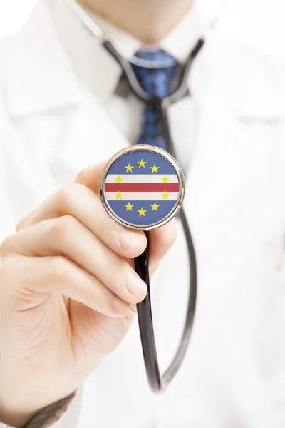 National flag on stethoscope conceptual series - Cape Verde — Stock Photo, Image