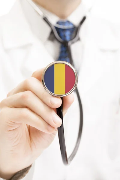 National flag on stethoscope conceptual series - Chad — Stock Photo, Image