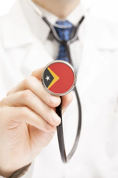 National flag on stethoscope conceptual series - East Timor — Stock Photo, Image