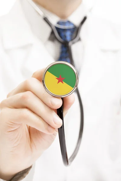 National flag on stethoscope conceptual series - French Guiana — Stock Photo, Image