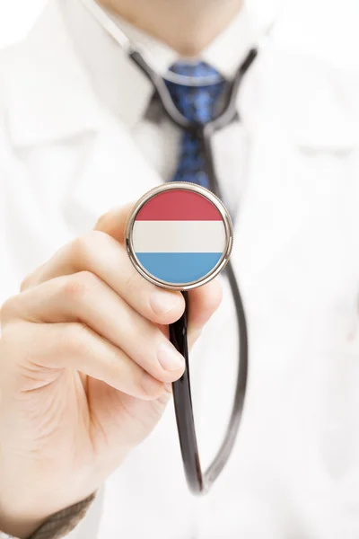 National flag on stethoscope conceptual series - Luxembourg — Stock Photo, Image