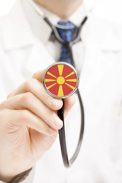 Bandiera nazionale sulla serie concettuale di stetoscopio - Repubblica di Macedonia — Foto Stock