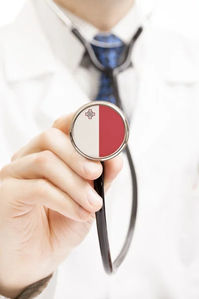 National flag on stethoscope conceptual series - Malta — Stock Photo, Image