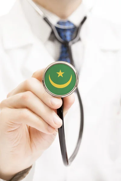 National flag on stethoscope conceptual series - Mauritania — Stock Photo, Image