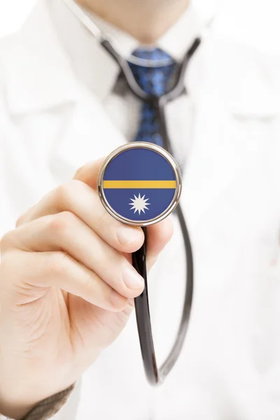 Bandiera nazionale sulla serie concettuale di stetoscopio - Nauru — Foto Stock