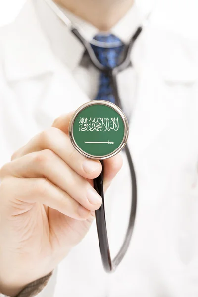 National flag on stethoscope conceptual series - Saudi Arabia — Stock Photo, Image