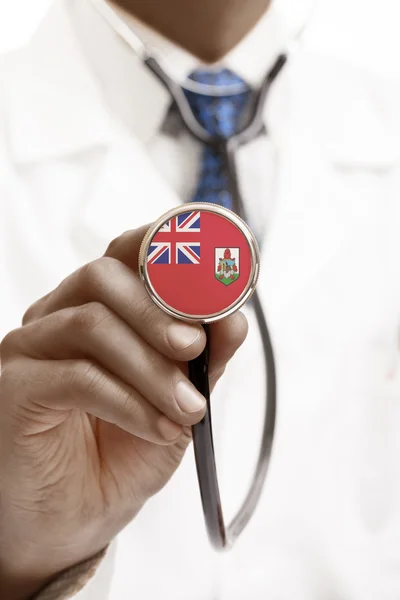 Stethoscope with national flag conceptual series - Bermuda — Stock Photo, Image