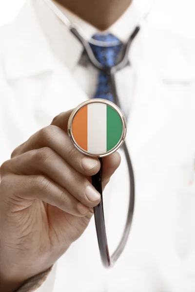 Stethoscope with national flag conceptual series - Cote d'Ivoire - Ivory Coast — Stock Photo, Image