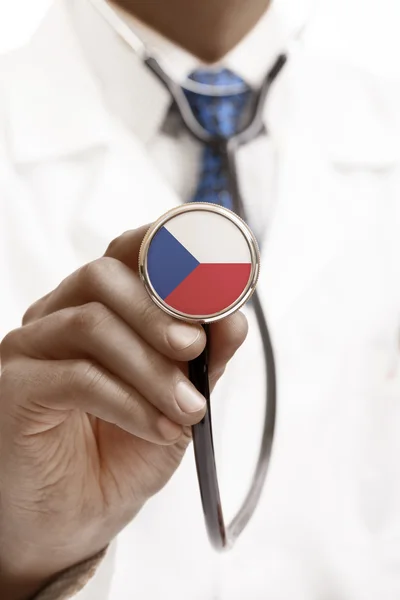 Stethoscope with national flag conceptual series - Czech Republic — Stock Photo, Image