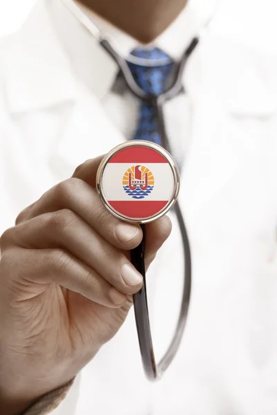 Stethoscope with national flag conceptual series - French Polynesia — Stock Photo, Image