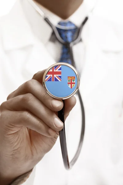 Stethoscope with national flag conceptual series - Fiji — Stock Photo, Image