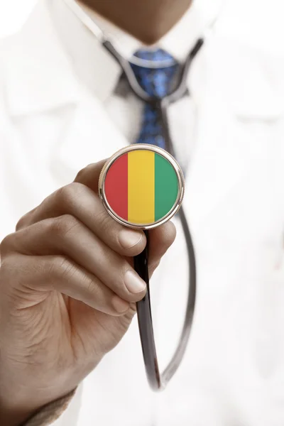 Stethoscope with national flag conceptual series - Guinea — Stock Photo, Image