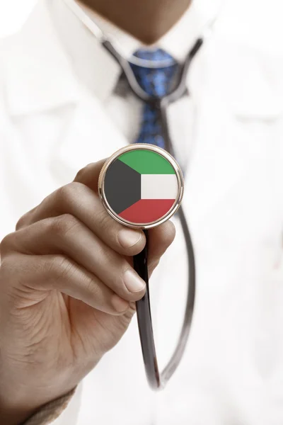 Stethoscope with national flag conceptual series - Kuwait — Stock Photo, Image