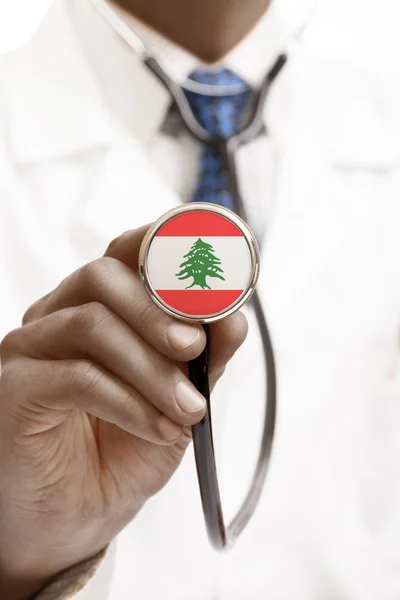 Stethoscope with national flag conceptual series - Lebanon — Stock Photo, Image