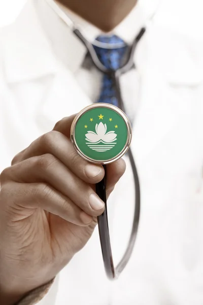 Stethoscope with national flag conceptual series - Macau — Stock Photo, Image