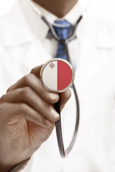 Stethoscope with national flag conceptual series - Malta — Stock Photo, Image