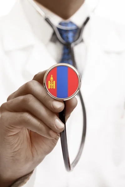 Stethoscope with national flag conceptual series - Mongolia — Stock Photo, Image