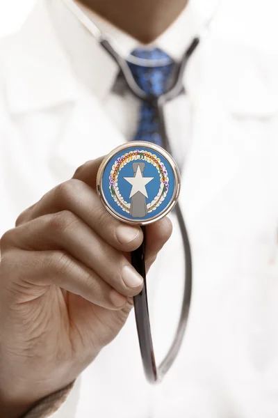 Stethoscope with national flag conceptual series - Northern Mariana Islands — Stock Photo, Image