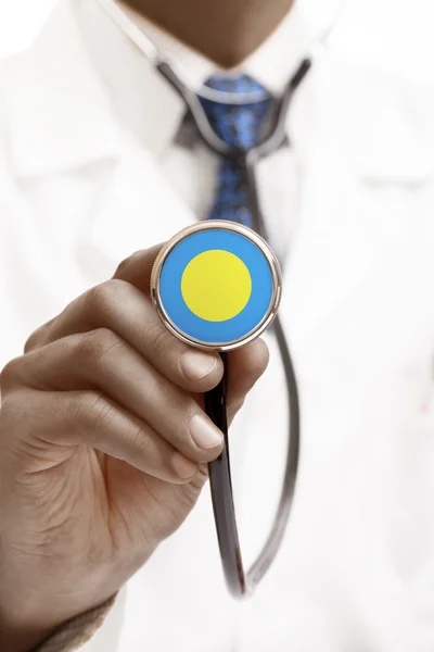 Stethoscope with national flag conceptual series - Palau — Stock Photo, Image