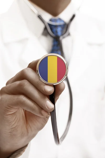 Stethoskop mit Nationalflagge konzeptionellen Serie - Rumänien — Stockfoto