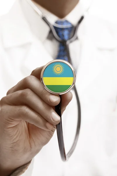 Estetoscópio com série conceitual de bandeira nacional - Ruanda — Fotografia de Stock
