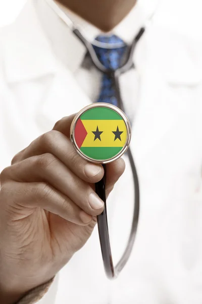 Stethoscope with national flag conceptual series - Sao Tome and Principe — Stock Photo, Image