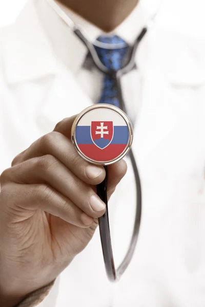 Stethoscope with national flag conceptual series - Slovakia — Stock Photo, Image