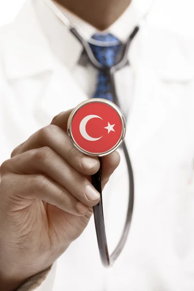 Стетоскоп з Національний прапор концептуальні серії - Туреччина — стокове фото