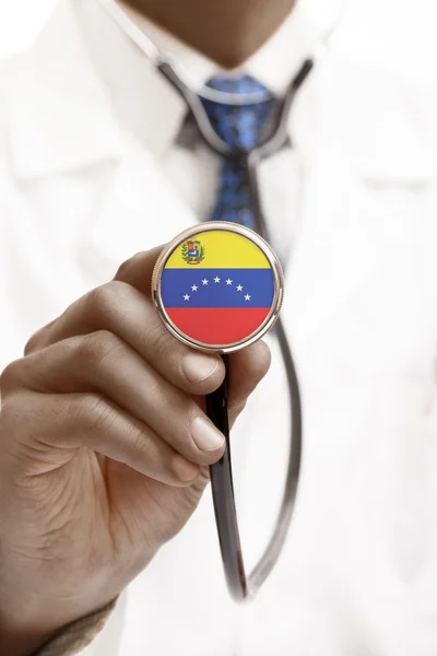 Stéthoscope avec série conceptuelle des drapeaux nationaux - Venezuela — Photo